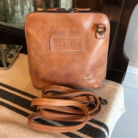 Bed Stu Bags Bed Stu Leather Ventura Crossbody Bag Tan Rustic Mason